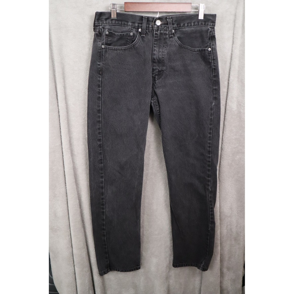Levis 505 Regular Fit Jeans Mens 34x32 Faded Black Straight Leg Denim 1143